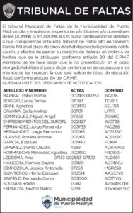 TRIBUNAL DE FALTAS: NOTIFICACIÓN