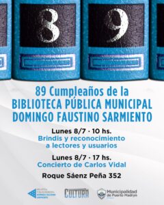 LA BIBLIOTECA PÚBLICA MUNICIPAL SARMIENTO CUMPLE 89 AÑOS