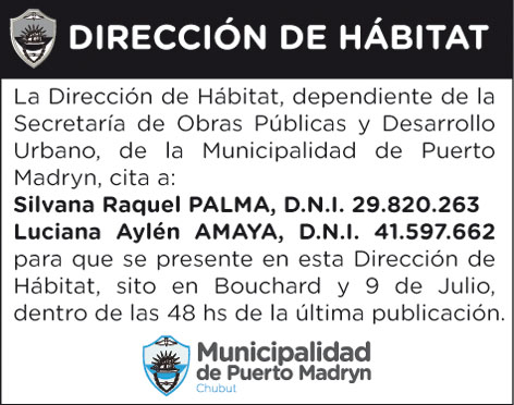 CITACIÓN DE LA DIRECCIÓN DE HÁBITAT
