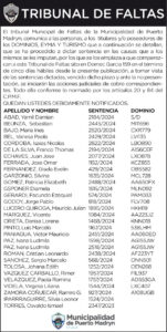 TRIBUNAL DE FALTAS: NOTIFICACIÓN