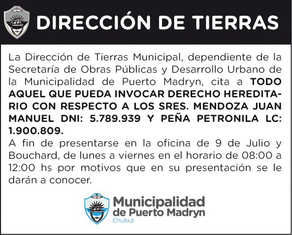 CITACIÓN DIRECCIÓN DE TIERRAS
