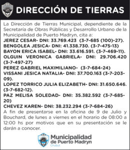 CITACIÓN DE LA DIRECCIÓN DE TIERRAS