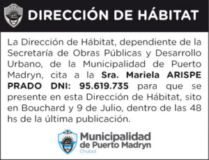 DIRECCIÓN DE HÁBITAT – CITACIÓN