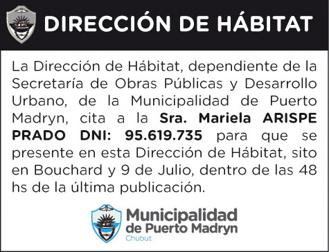 DIRECCIÓN DE HÁBITAT – CITACIÓN