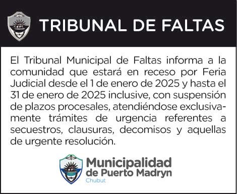 RECESO DEL TRIBUNAL DE FALTAS