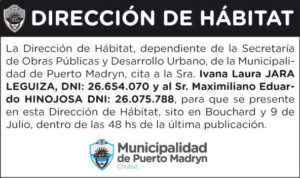 DIRECCIÓN DE HÁBITAT: CITACIÓN