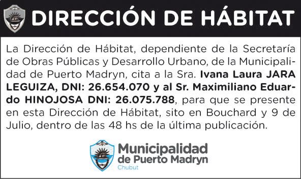 DIRECCIÓN DE HÁBITAT: CITACIÓN