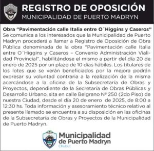 PAVIMENTACIÓN CALLE ITALIA ENTRE O´HIGGINS Y CASEROS