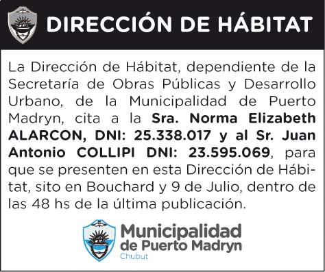 DIRECCIÓN DE HÁBITAT – CITACIÓN