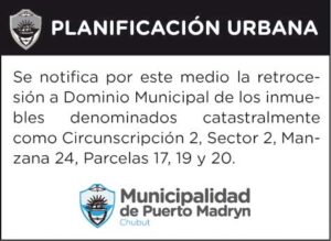 NOTIFICACIÓN DE LA SUBSECRETARÍA DE PLANIFICACIÓN URBANA