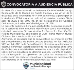 CONVOCATORIA A AUDIENCIA PÚBLICA