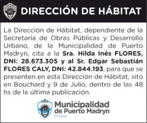 DIRECCIÓN DE HÁBITAT – CITACIÓN
