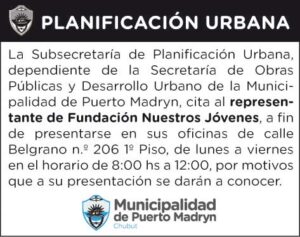 CITACIÓN DE LA SUBSECRETARÍA DE PLANIFICACIÓN URBANA