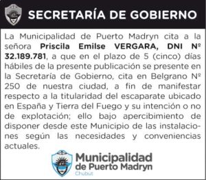 SECRETARÍA DE GOBIERNO – CITACIÓN