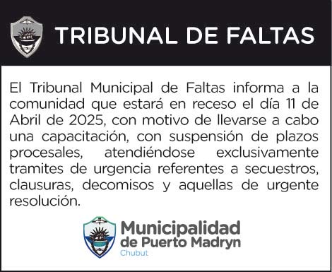 RECESO DEL TRIBUNAL DE FALTAS