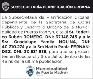 CITACIÓN DE LA SUBSECRETARÍA DE PLANIFICACIÓN URBANA