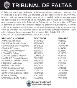 CITACIÓN DEL TRIBUNAL DE FALTAS