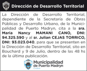 CITACIÓN DE LA DIRECCIÓN DE DESARROLLO TERRITORIAL