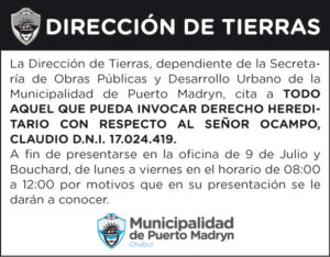 DIRECCIÓN DE TIERRAS – CITACIÓN