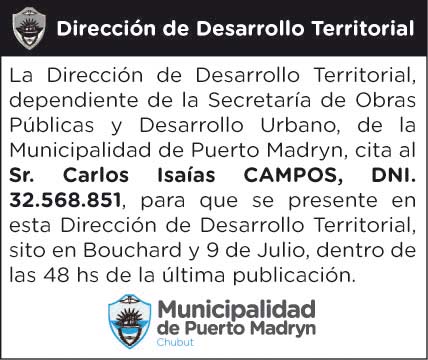 CITACIÓN DE LA DIRECCIÓN DE DESARROLLO TERRITORIAL