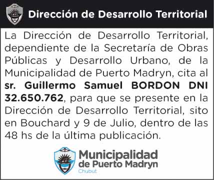 CITACIÓN DE LA DIRECCIÓN DE DESARROLLO TERRITORIAL