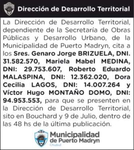 DIRECCIÓN DE DESARROLLO TERRITORIAL – CITACIÓN