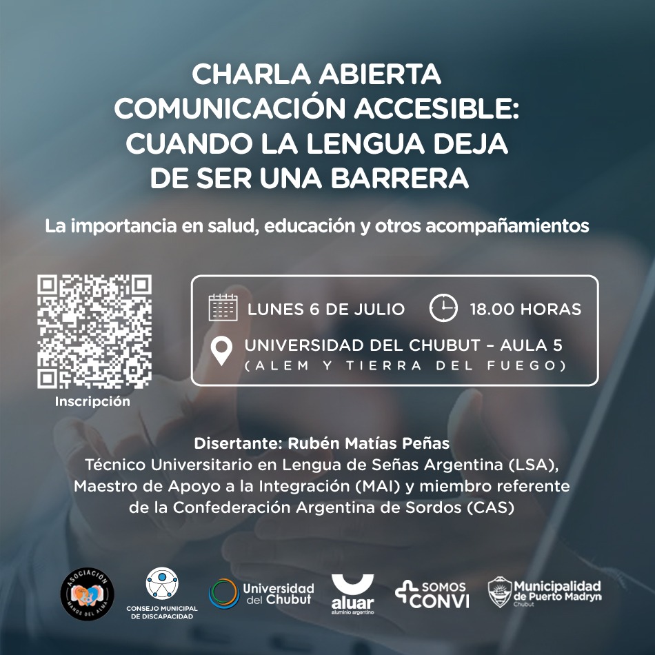 HABRÁ CHARLA ABIERTA SOBRE COMUNICACIÓN ACCESIBLE PARA FORTALECER LA INCLUSIÓN EN SALUD, EDUCACIÓN Y OTROS ÁMBITOS